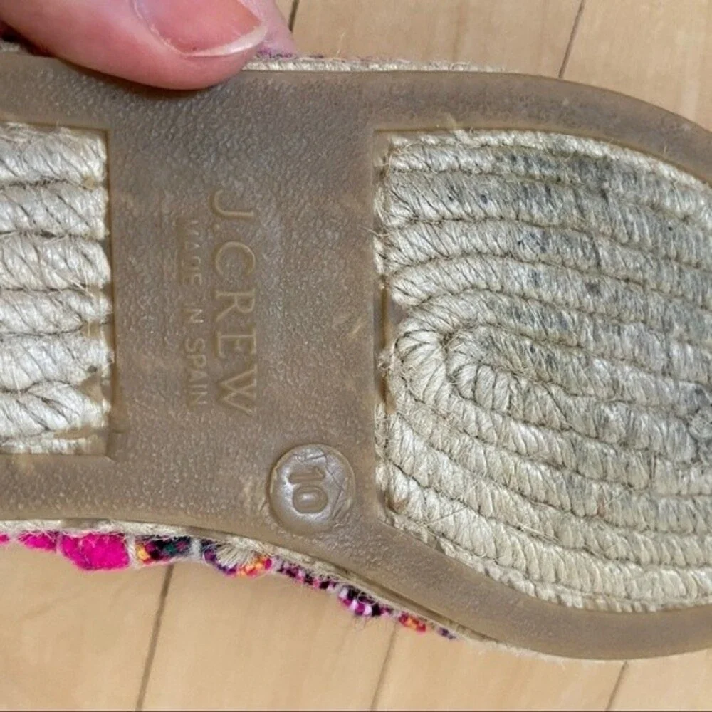 J.CREW Woven Canvas Espadrilles in Pink 10